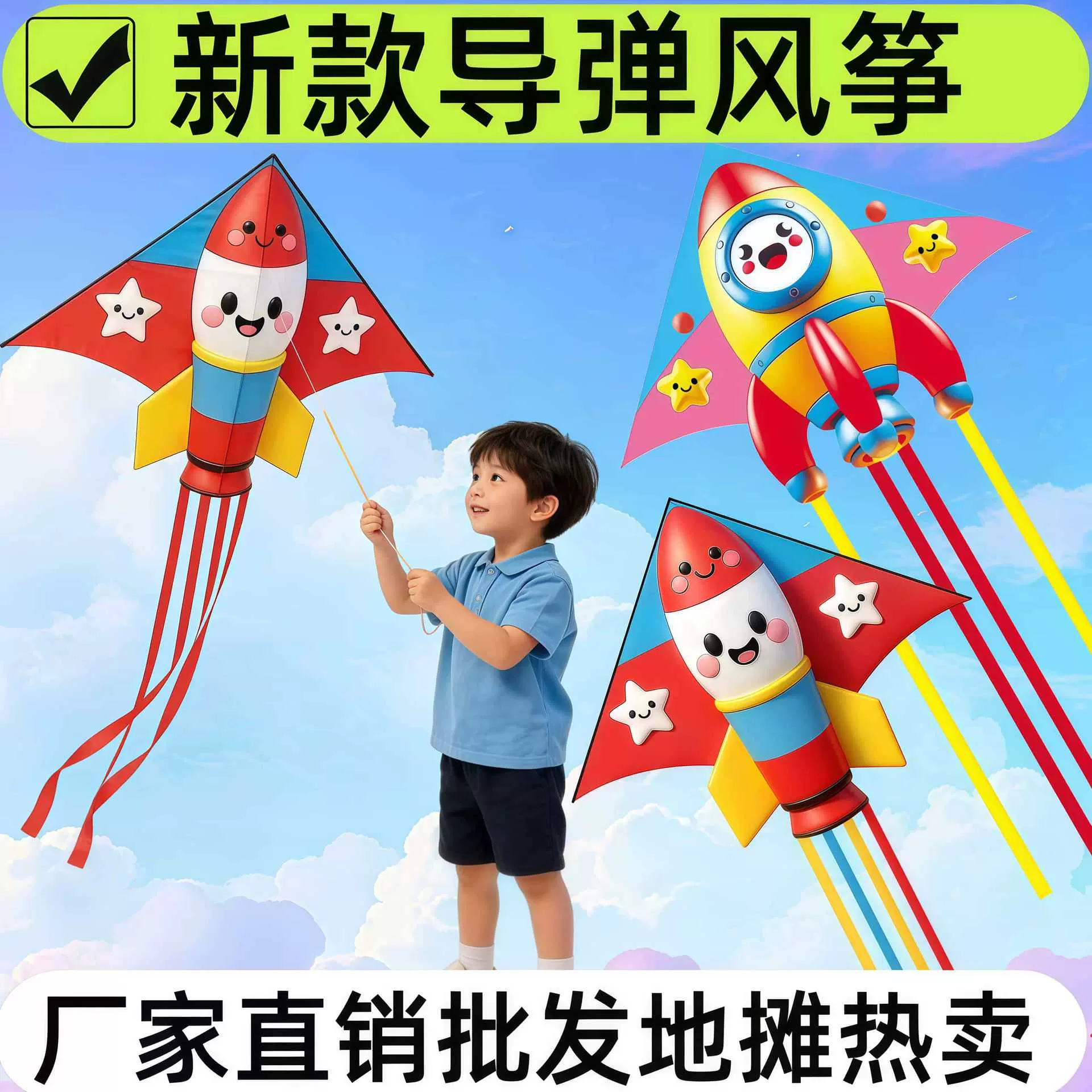 2026新款导弹风筝卡通风筝厂家直销批发地摊热卖厂家批发
