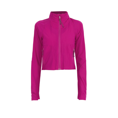 lulu yoga clothes stre*ch sun protection windproof outdoor waist-in slimming breathable sports hooded jacket for women 
