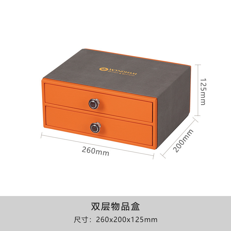 Hotel de cinco estrellas cuero conjunto de tarjetas de papel caja de té caja de toallas de hotel basura logotipo publicitario