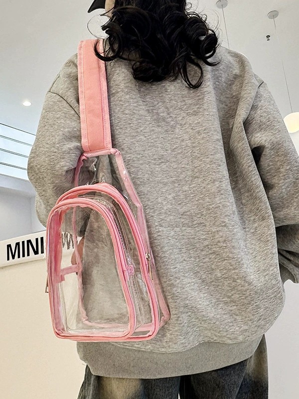 대외 무역 투명 가슴 가방 남성과 여성 대용량 PVC 플라스틱 젤리 수영 배낭 먼지없는 가방 해변 방수 학교 가방