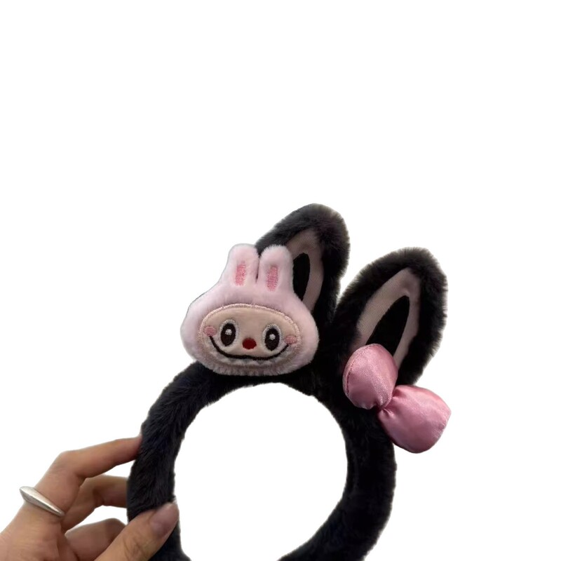 かわいいラブブ洗顔秋冬ヘアピン帽子圧力漫画ぬいぐるみ滑り止めメイクヘアアクセサリー蝶結び西洋スタイル|undefined