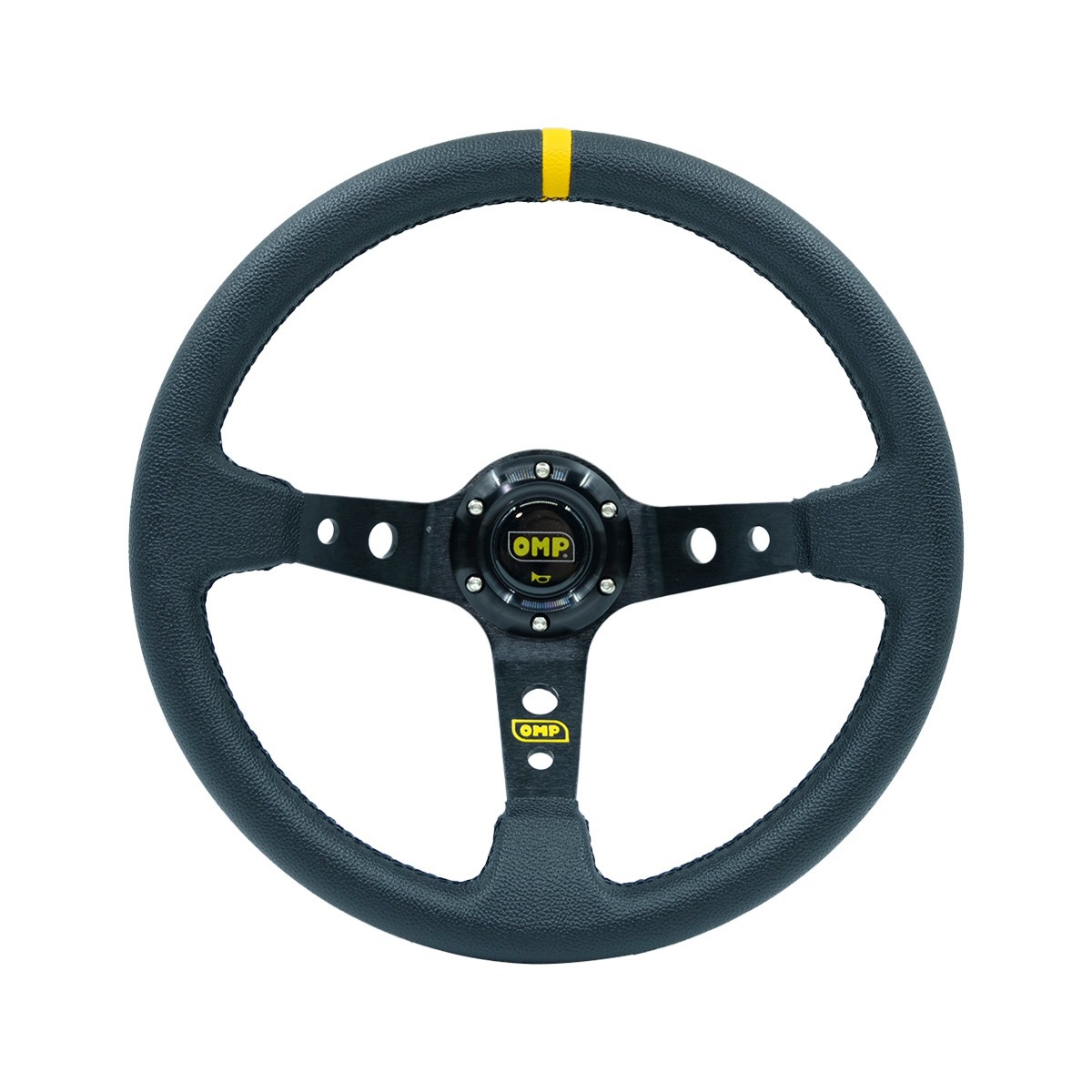 Universal 14 inch PVC Car Steering Wheel 350mm Universal Racing Wheel (Steering wheel) - yellow-label-black-line