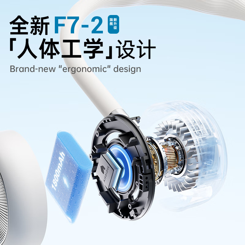 SOLOVE F7-2 ホルターファン ポータブル レイジー ミニ 折りたたみ式 大人 学生 夏 ポータブル|undefined