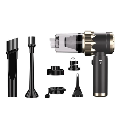 Car Vacuum Cleaner Suction and Blowing Integrated Multi-Function Window Breaker with Seat Belt Cutter Large Suction Brushless Vacuum Cleaner (Tozsoranlar) - black-and-gold-window-breaking-hammer-seat-belt-cutter-6000mah