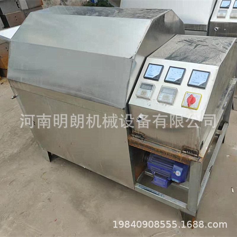 连续式电磁滚筒炒货机 不锈钢商用花生烘干机 榨油设备配套翻炒机