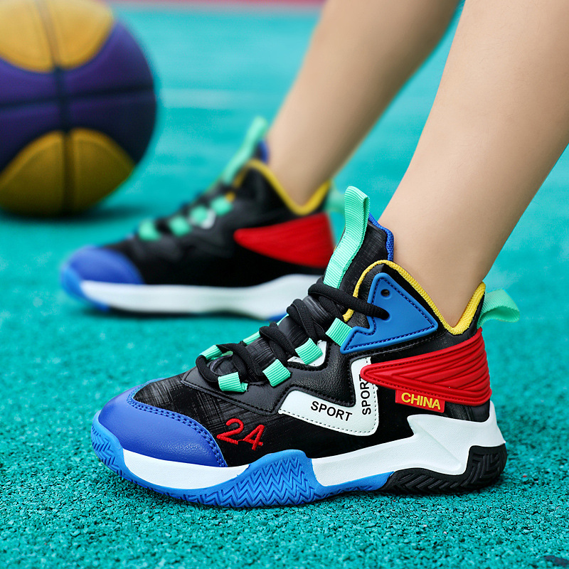 Zapatos deportivos para niños, zapatos de baloncesto para niños, 6 - 15 años de edad, zapatos transpirables para estudiantes, zapatos de correr antideslizantes y resistentes al desgaste