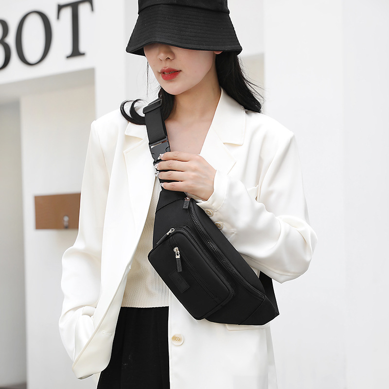 Casual bolso de cintura de mujer nuevo bolso de tela de nylon bolso de cambio de caja bolsa de pecho de bicicleta ligera