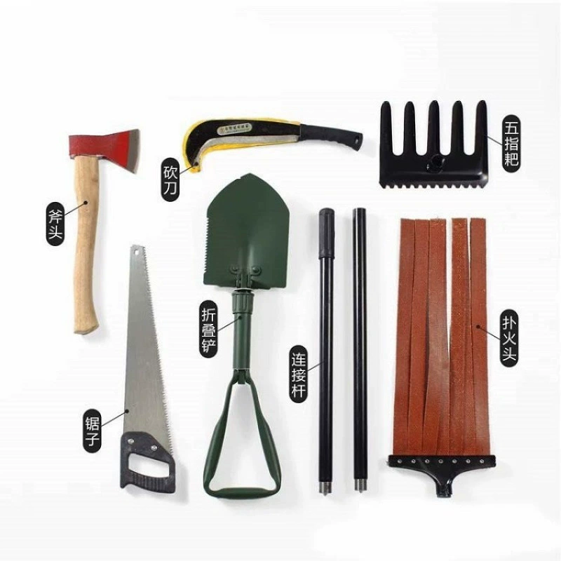 Комбинированный инструмент для тушения горных лесных пожаров, восьмикомпонентный комплект для экстренной помощи на открытом воздухе, инструмент для ликвидации пожаров