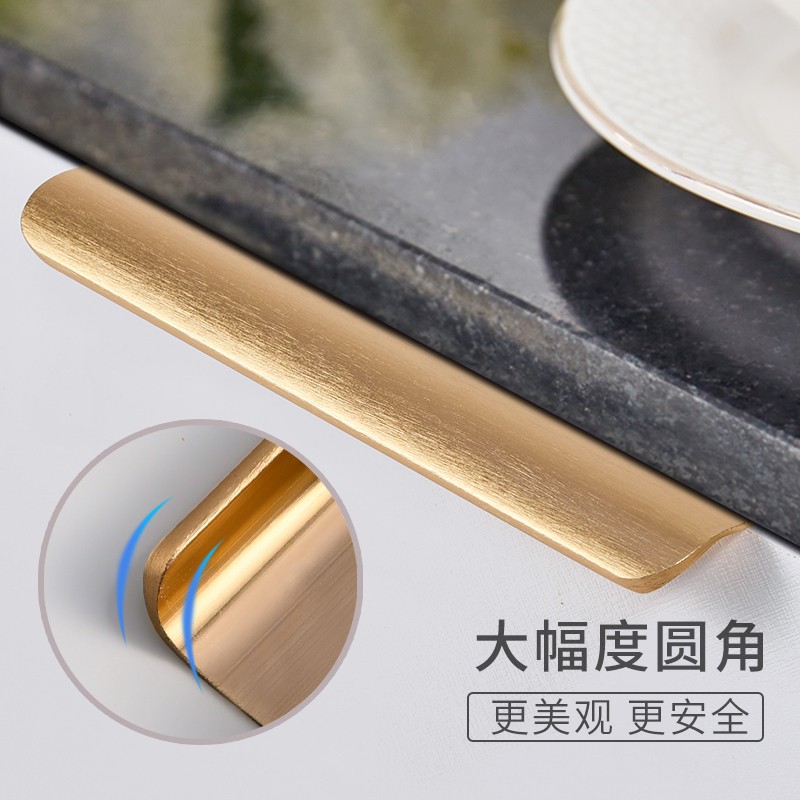 Cedar Invisible Handle Aluminum Modern Minimalist Cabinet Drawer Wardrobe Door without Drilling Long Invisible Handle Black