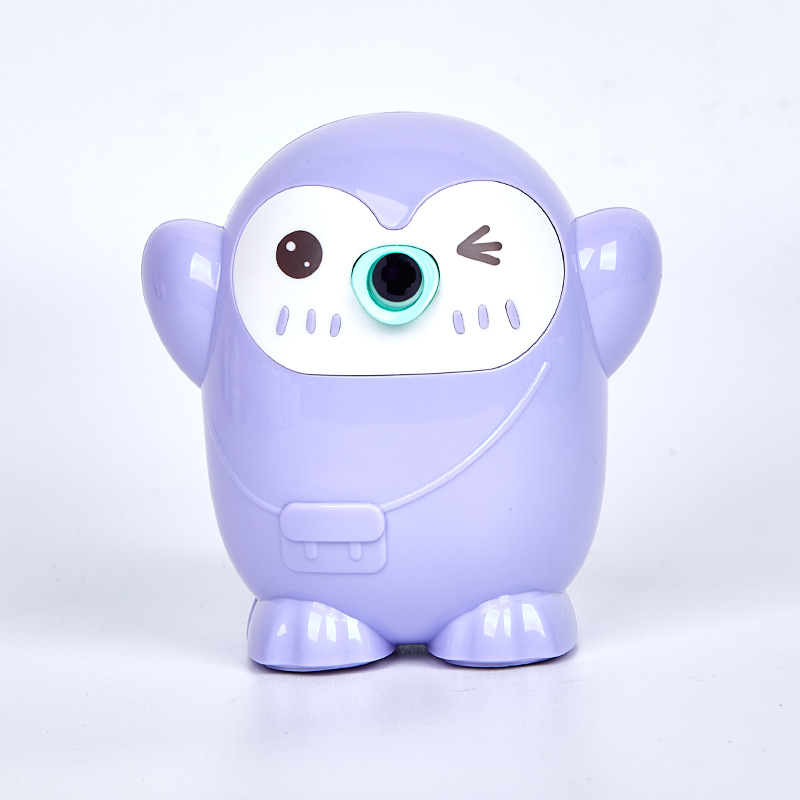 7839 Pingüino Sacapuntas Lápiz de avance y retroceso automático Sacapuntas de estilo de dibujos animados Sacapuntas de manivela para niños
