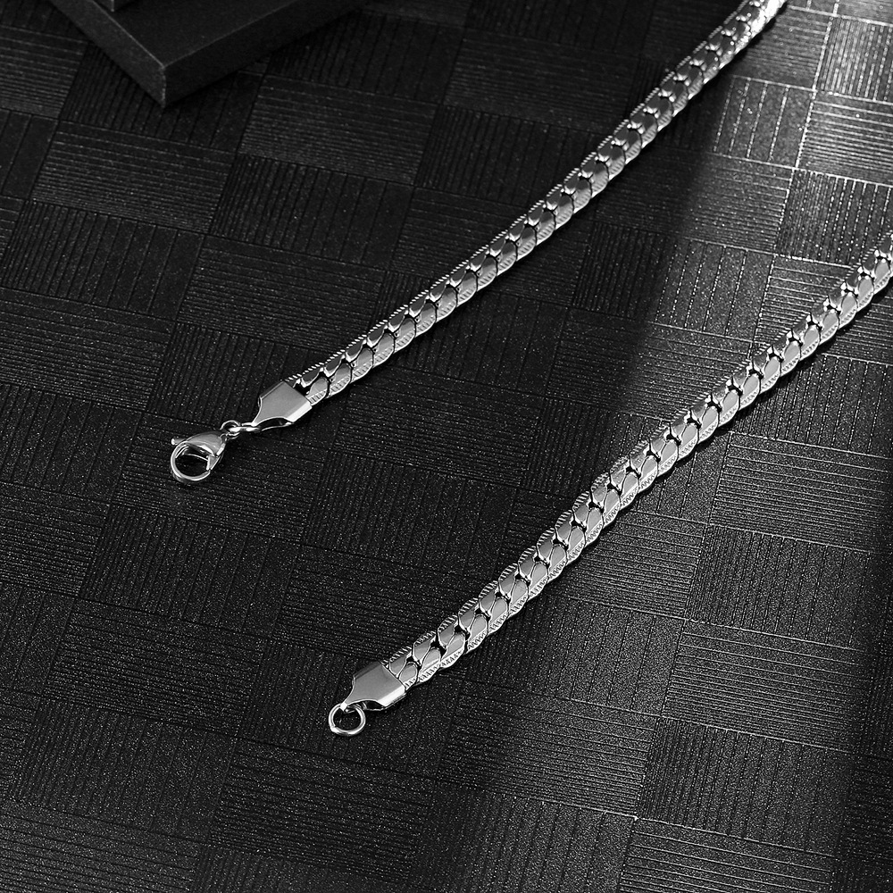304 Stainless Steel Chain Material cuban link chain Chain Type 1 Piece Quantity Hip-Hop Simple Style Solid Color 304 Stainless Steel Polishing 18K Gold Plated PVD Coated Men'S Necklace Men's Chain Necklaces