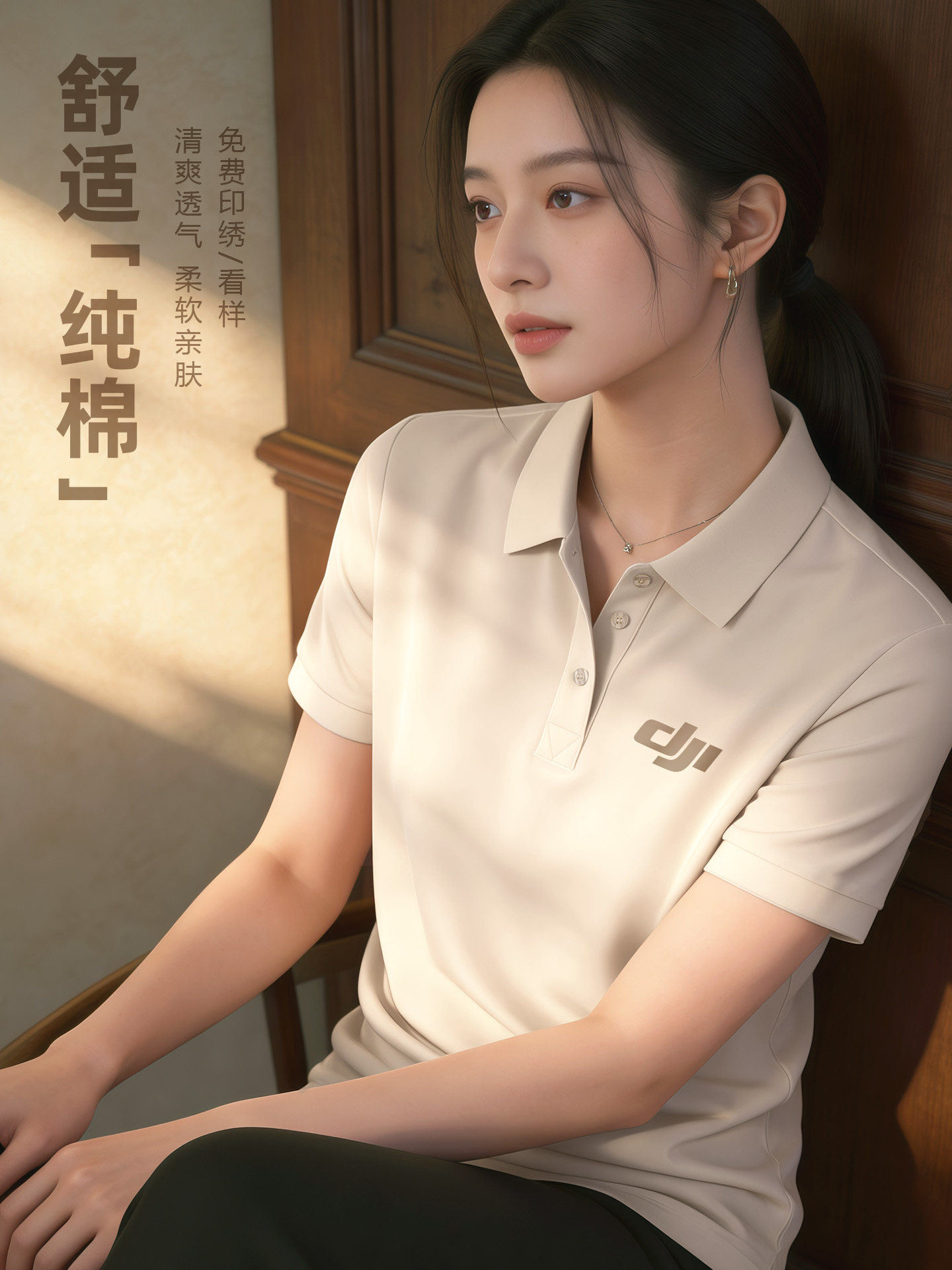 Cotton summer polo for work