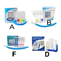 Three-ball breathing trainer student lung capacity training physical test middle-aged and elderly lung function exerciser breathing dual-purpose