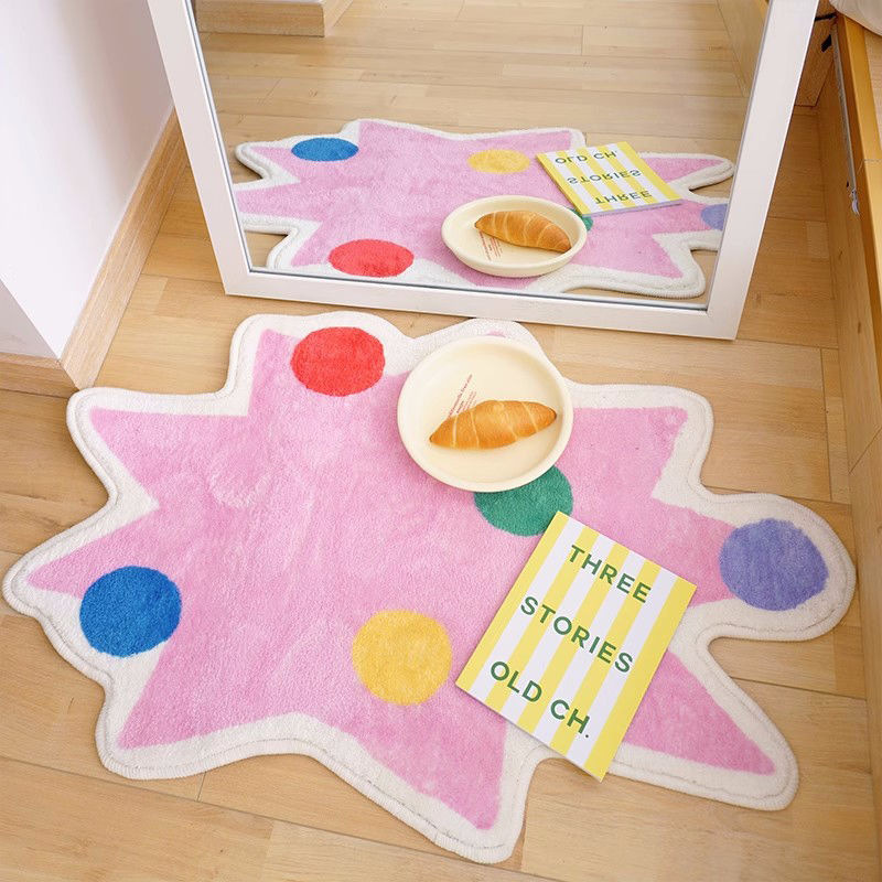 Estera de la serie ins dopamina para el hogar linda alfombra de ventana flotante de forma especial sala de estar sofá mesa de centro frente al espejo alfombra pequeña