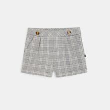 2025出口法国童装okaidi女童夏季短裤3-14岁童裤格子多袋裤中小童
