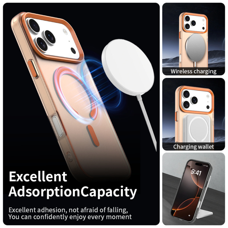 糖果色磁吸适用iPhone17手机壳苹果17ProMax磨砂半透明肤感保护套|undefined