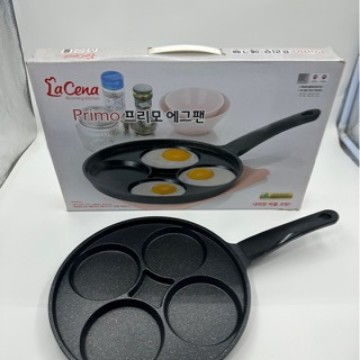 韩国进口LaCena平底煎蛋锅四孔单把手蛋饺煎锅平底锅明火用不粘锅