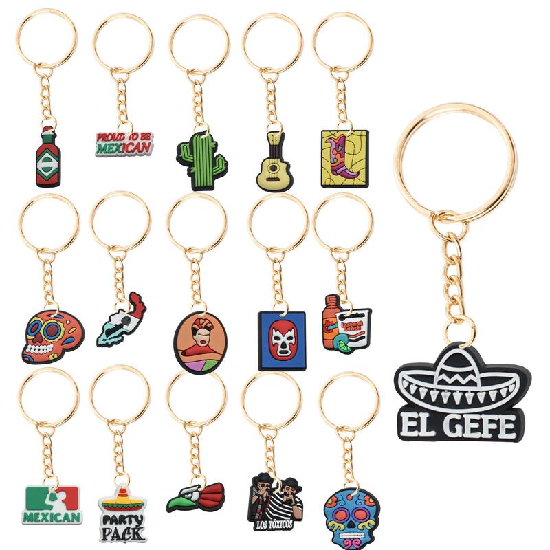 [Mexican Series] Cartoon Garden Accessories Bracelet Decorative Buckle Accessories Temu Book Keychain