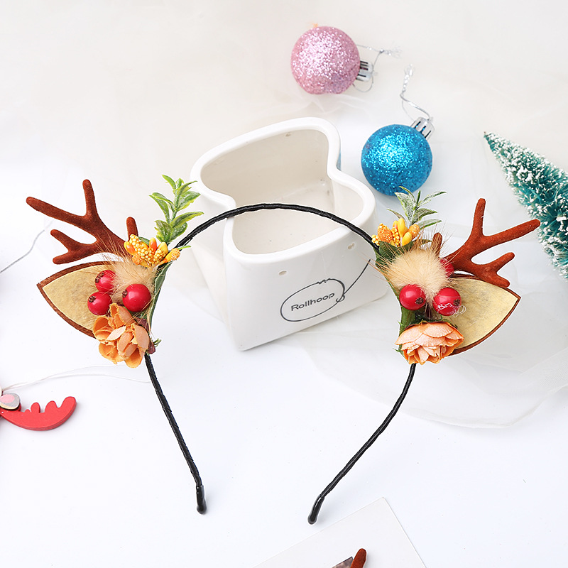 Nueva moda Venta caliente Navidad flocado corbata diadema niños diadema DIY fábrica al por mayor