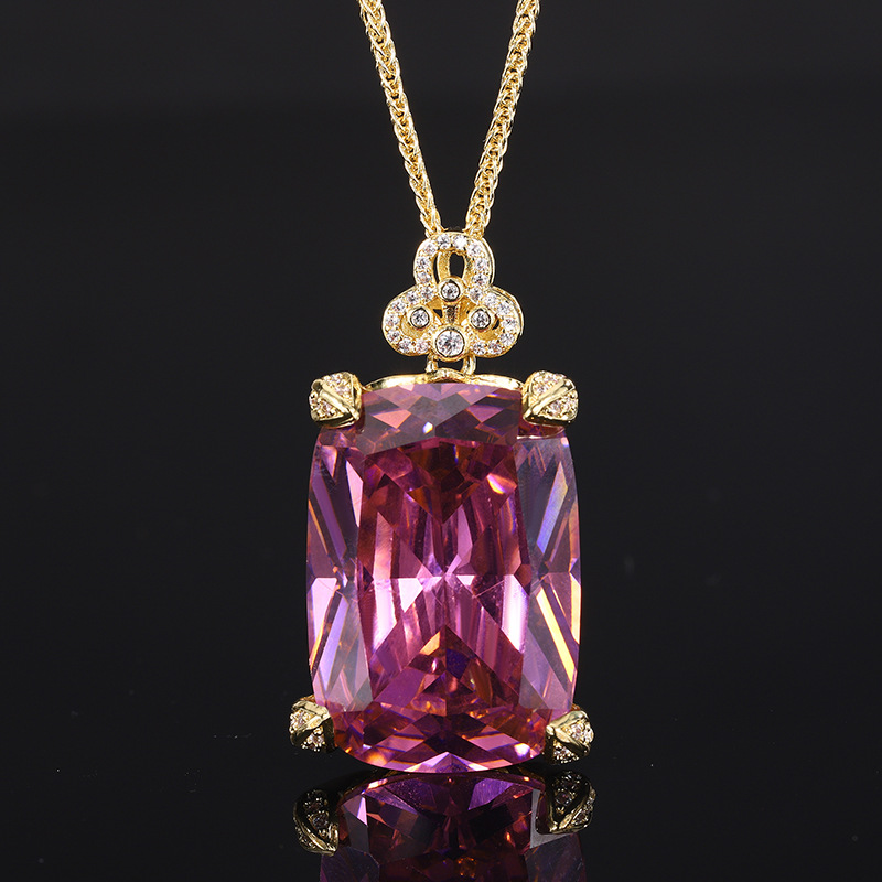 Colgante de rosa seca de oro con cadena Chopin