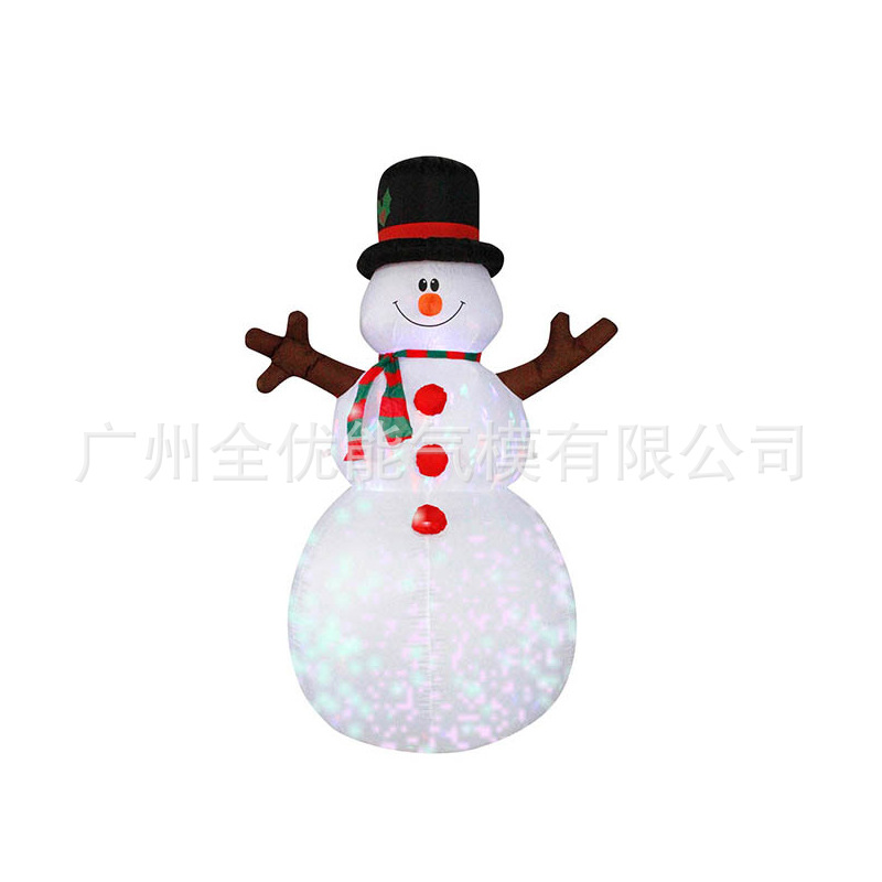 工厂批发充气圣诞雪人 1.8-2.4m雪人气模圣诞装饰品 可订制