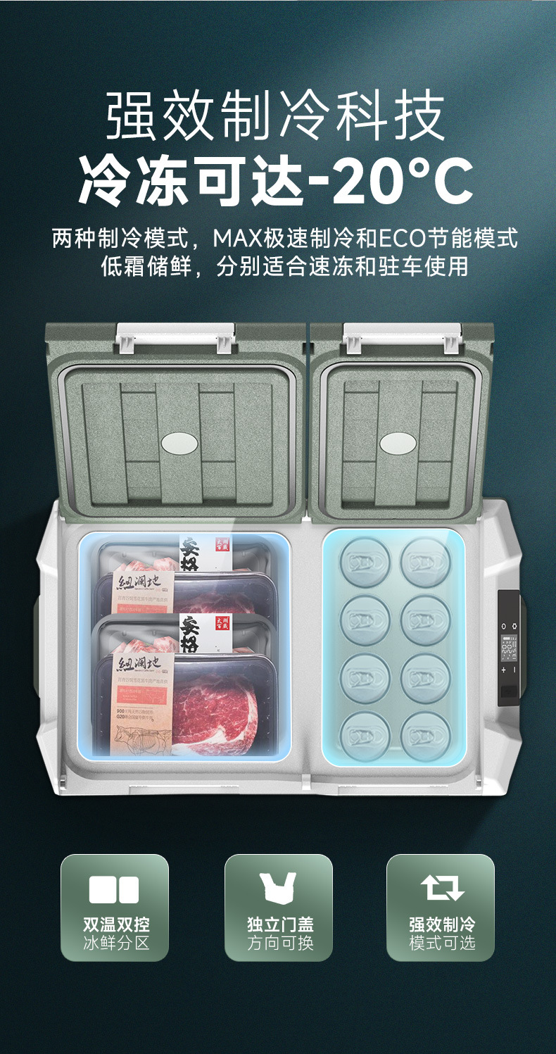 Ice Tiger Compressor Car Refrigerator Car Home Dual-use Refrigeration 12v24v Portable NLS35 Dormitory Small Refrigerator