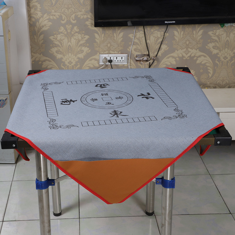 手でこすった麻雀テーブルクロス家庭用正方形厚みのある革防水性と耐油性折りたたみマット拡大|undefined