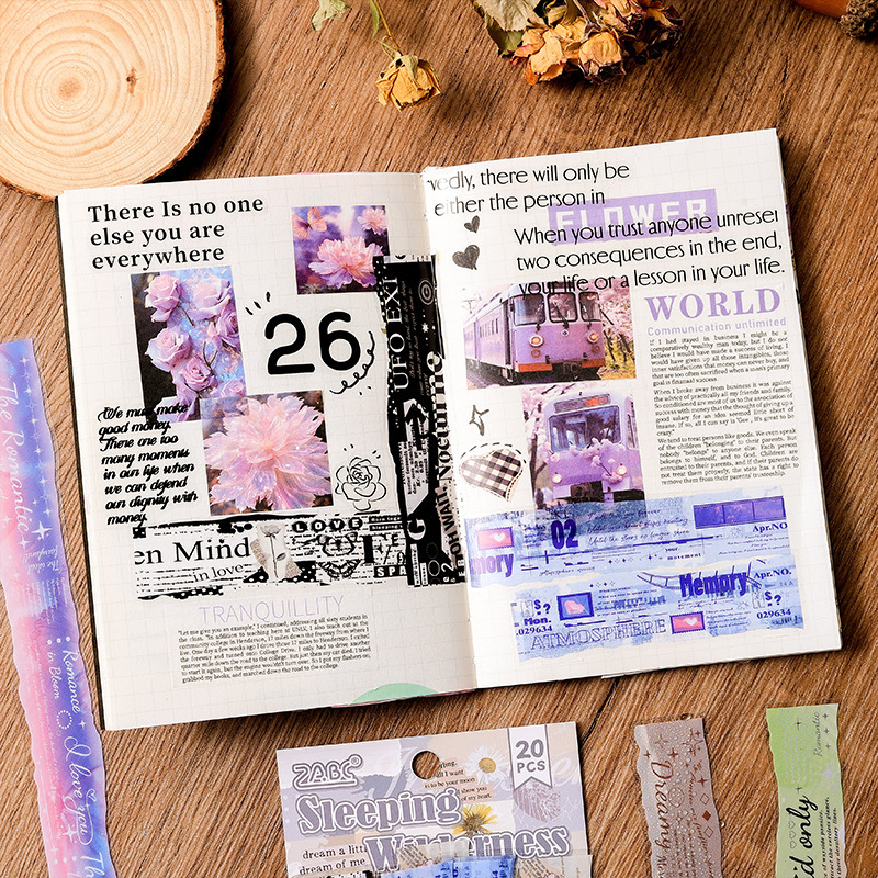 Jane Shadow Poetry año transparente impermeable pegatinas de pet diy notas de diario de cuenta manual pegatinas de letras en inglés de tiras largas retro transfronterizas