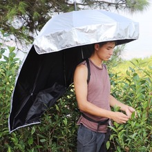 帽子伞头上下地短节钓鱼伞背带野钓旅游太阳伞便携式防晒伞摘茶叶