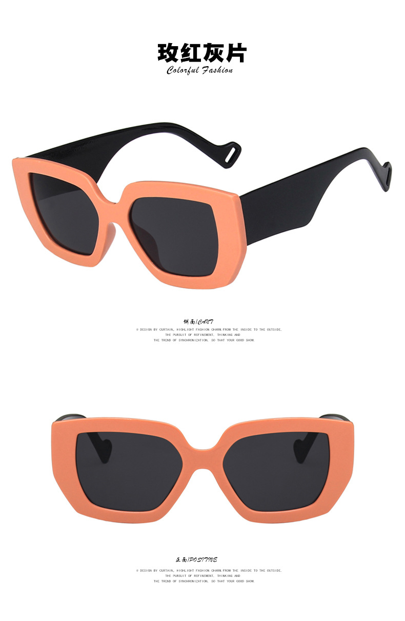 European And American Trend Box Wide-leg Sunglasses  New Color Matching Sunglasses Female display picture 5