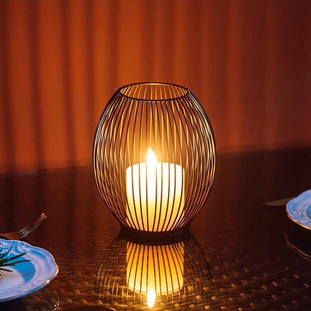 Vela de Amazon transfronteriza Spot Venta caliente Decoración del hogar Artesanía de metal de hierro forjado de estilo europeo Decoración de sala de estar