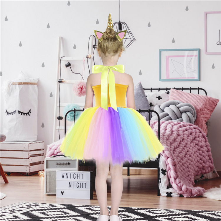 Mädchen Einhorn Tutu Kleid Für Party Und Karneval Kostüm_voghion.com