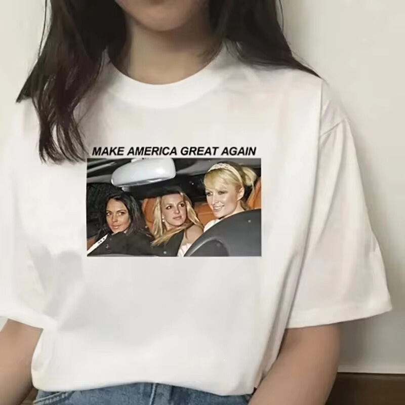 Summer Casual Streetwear New Fashion Cute Britney Make America Great Again Aesthetic Clothing Summer
