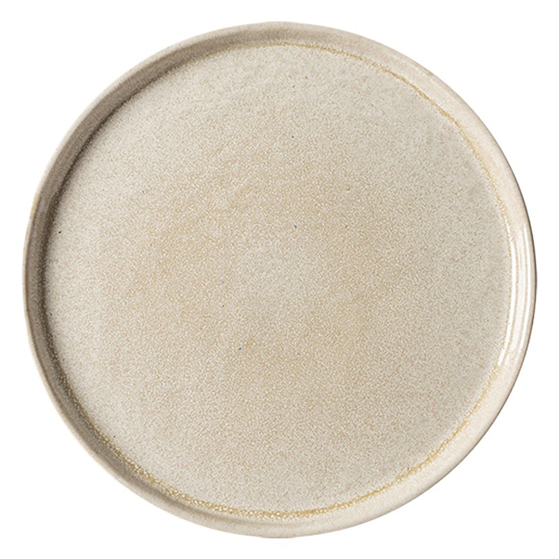 Una colección grande de platos de 8 pulgadas atractivos y prácticos, platos de cerámica retro, platos de dim sum, vajilla redonda para el hogar