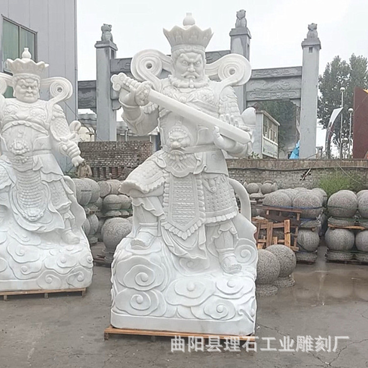 石雕四大天王 寺庙大型汉白玉四大天王神像庙宇供奉石像