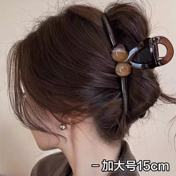 气质抓夹超大号发量多新款简约发夹后脑勺鲨鱼夹卡通小狗饼干头饰|undefined