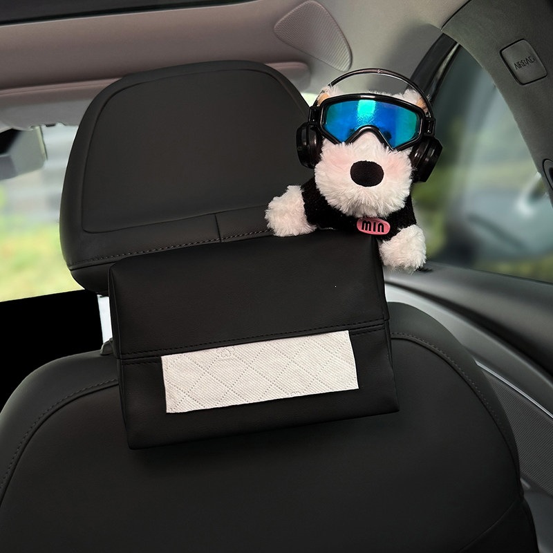 2026 New West Highland Car Armrest Box Tissue Holder, In-car Tissue Box, Seat-mounted Tissue Bag, Therapeutic Style