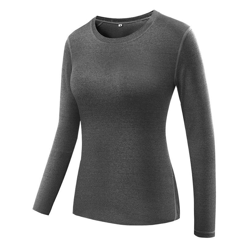 Pro medias deportivas de Mujer estiramiento de manga larga Camiseta de secado rápido adelgazamiento correr baloncesto yoga ropa de entrenamiento F8019