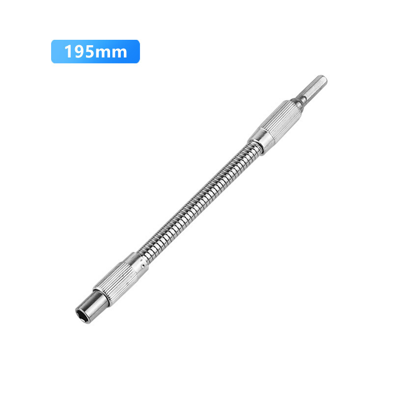 充電ドリル電動ドライバービット銀色金属軟軸工具延長棒ホース30cm|undefined