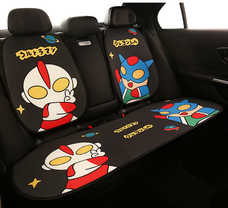 Cartoon car seat cushion four seasons universal half-pack seat cover cute ladies car three-piece rear single-piece seat cushion