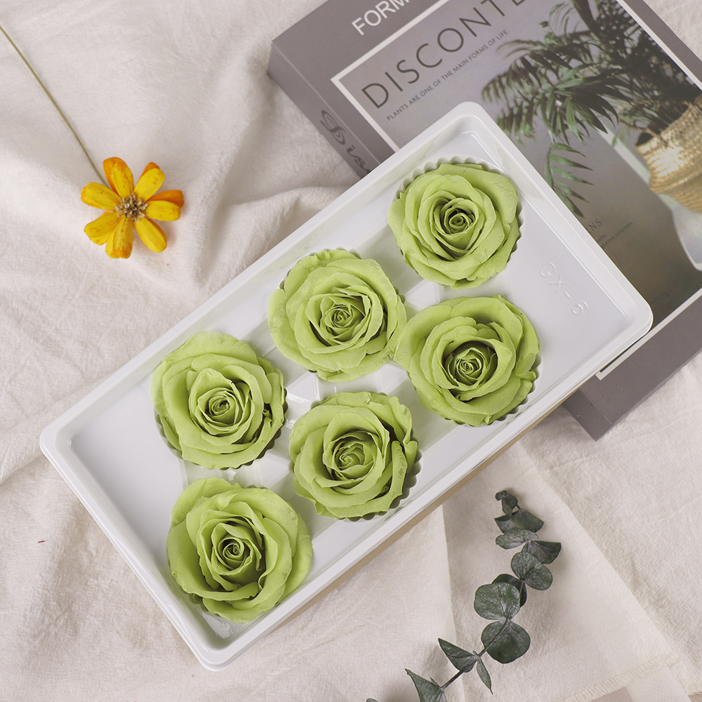 Flor eterna Rosa B-clase cabeza de la flor 5-6cm Día de San Valentín regalo ramo de flores flor eterna venta al por mayor DIY