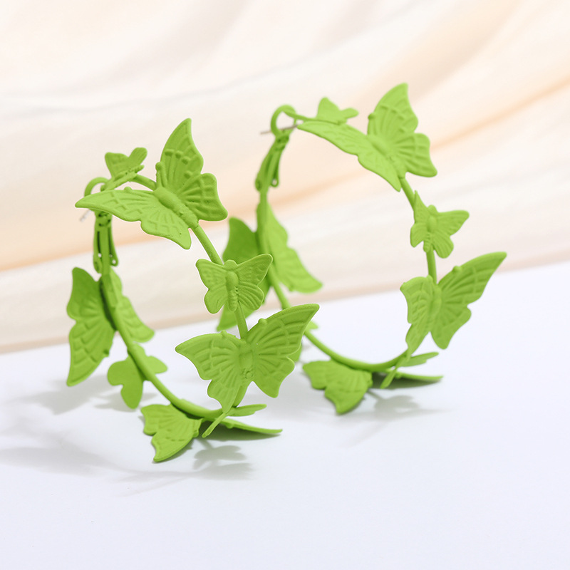 Fashion Creative Geometric Simple  Butterfly Spray Paint Alloy Earring