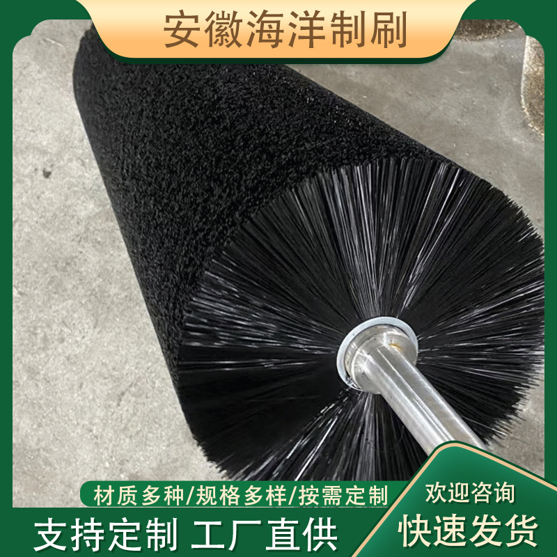 直供工业机械缠绕式毛刷辊 食品清洗滚筒刷辊 筛沙机防堵毛刷