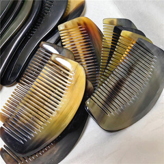 Limited edition black flower horn comb 10cm black flower moon-shaped comb 12-13cm black flower round handle comb