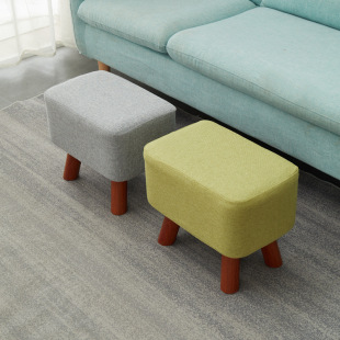 Fabric Doorway Shoe Changing Stool Rectangular Creative Small Stool Coffee Table Low Stool Home Foot Sofa Stool Solid Wood Bench