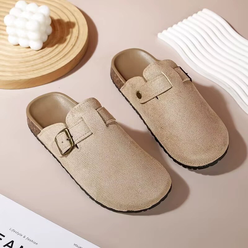 Женские туфли Birkenstock с закрытым носком, мюли для улицы, новинка 2025 года, осень-весна, плоская толстая подошва, ретро-слипоны