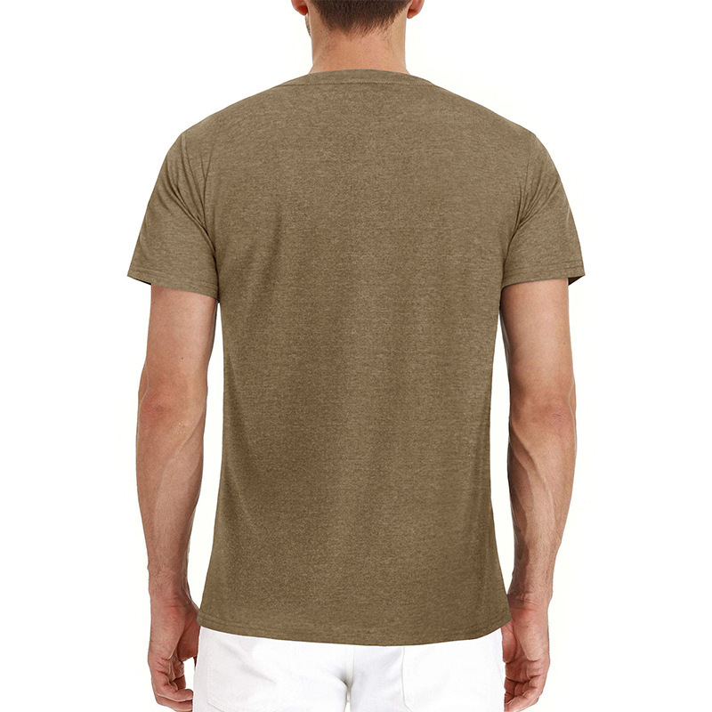 Sommer Europäisches und Amerikanisches Herren-Kurzarm-T-Shirt, Herren-Bottom-Shirt, Rundhalsausschnitt, lässiges, vielseitiges Henley-Shirt_voghion.com
