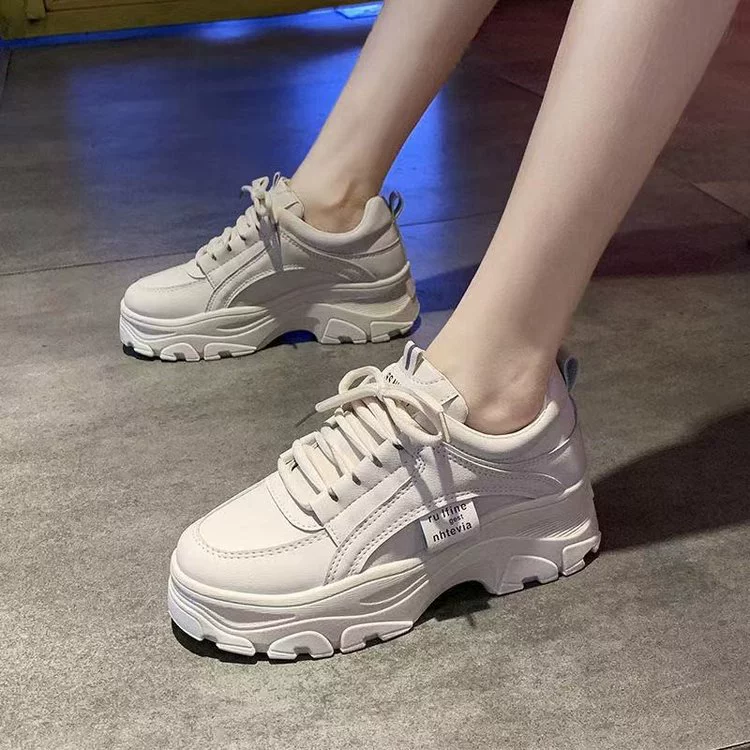 Кроссовки на платформе для женщин, корейский стиль повседневной спорт-обувь, размеры 35–40
