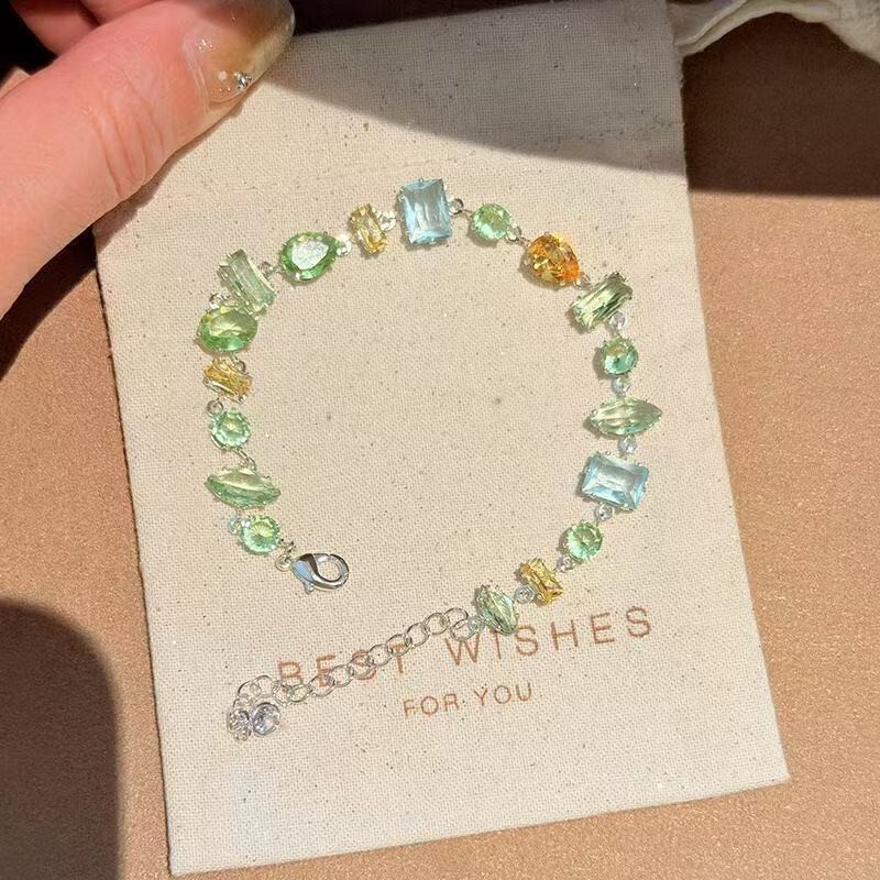 Summer Lime Candy Sparkling Diamond Bracelet for Women Dopamine Sweet Fresh Bracelet Light Luxury Exquisite High-End Jewelry Summer Lime Candy Sparkling Diamond Bracelet for Women Dopamine Sweet Fresh Bracelet Light Luxury Exquisite High-End Jewelry