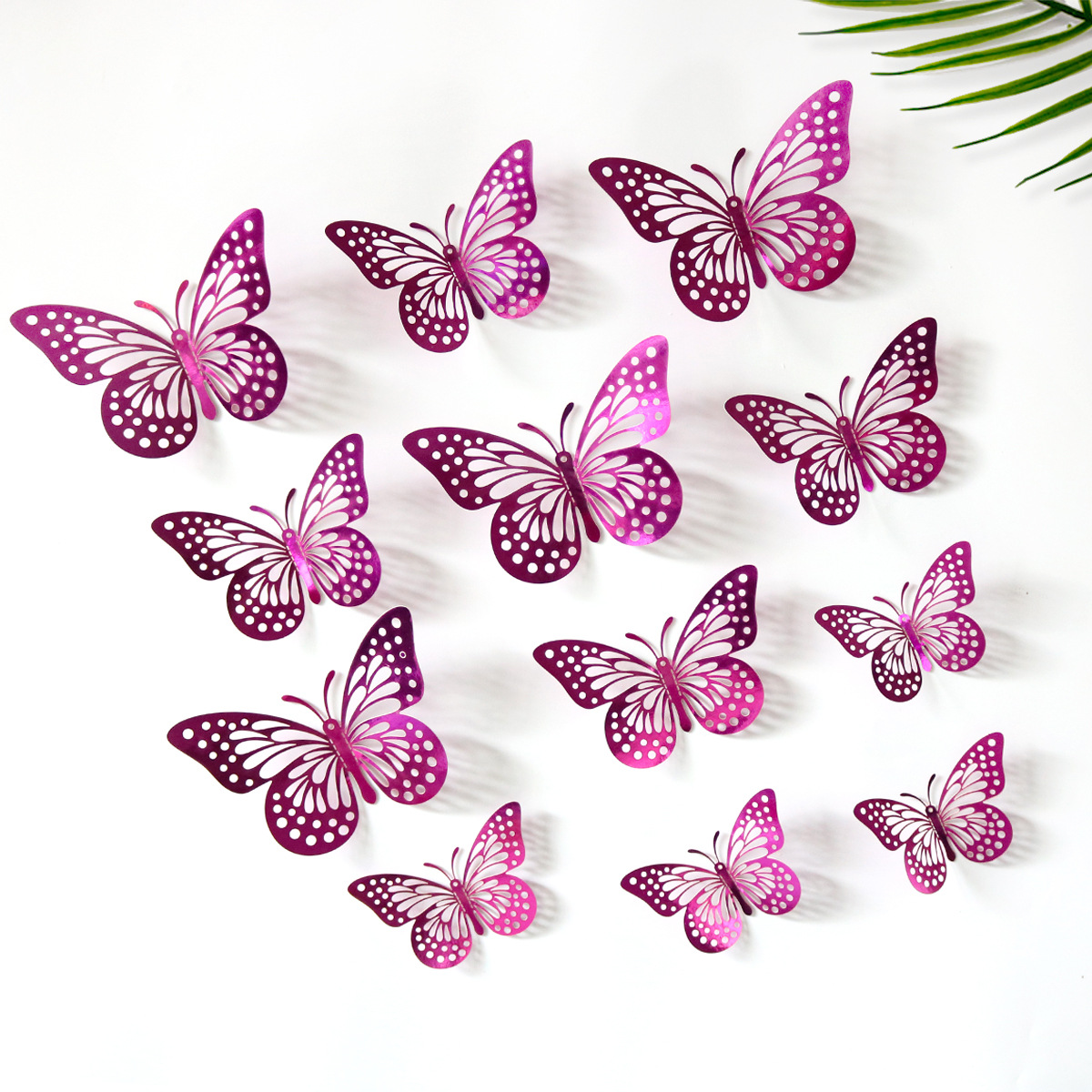Fronteriza primavera mariposa fiesta decoración 3D pegatinas de mariposa cumpleaños de niños boda diseño pegatinas de pared al por mayor